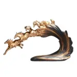 Luxury White Gold Horse Crafts Decor Ornament Gifts Sculptures and Statues