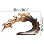Luxury White Gold Horse Crafts Decor Ornament Gifts Sculptures and Statues