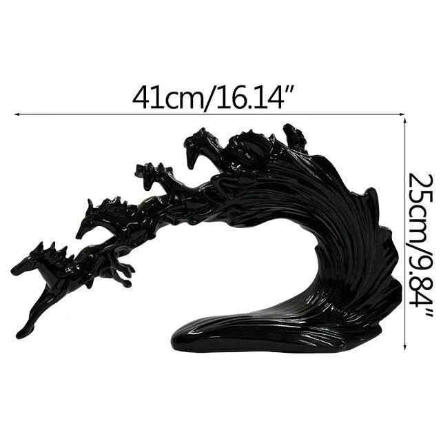 Luxury White Gold Horse Crafts Decor Ornament Gifts Sculptures and Statues -