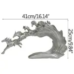 Luxury White Gold Horse Crafts Decor Ornament Gifts Sculptures and Statues