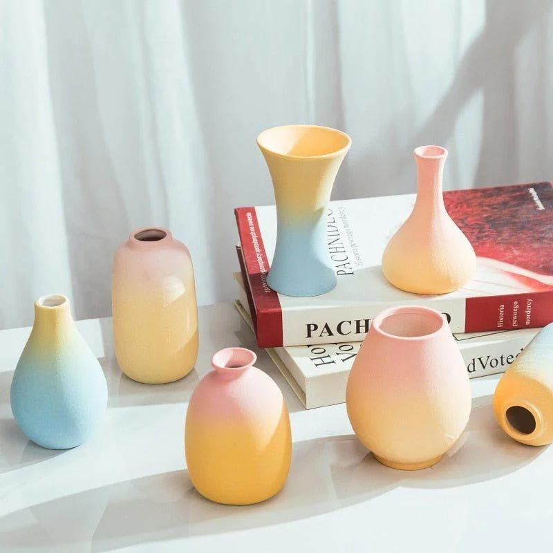 Macaron Coloured Ceramic Decorative Vase -  - #tag1#