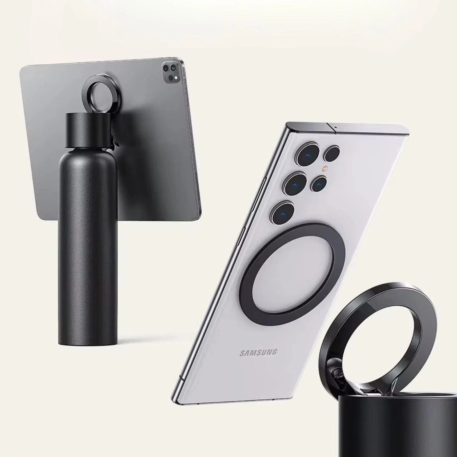 Magnetic Drinking Bottle with Phone Holder - Innovative and Convenient -  - #tag1#