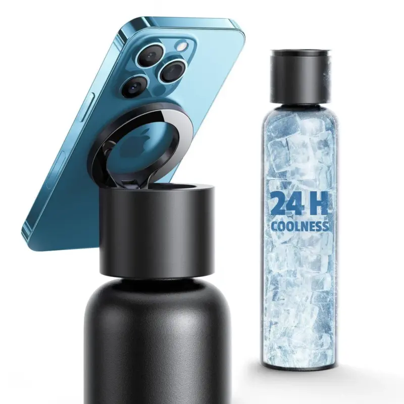 Magnetic Drinking Bottle with Phone Holder Innovative and Convenient tag1