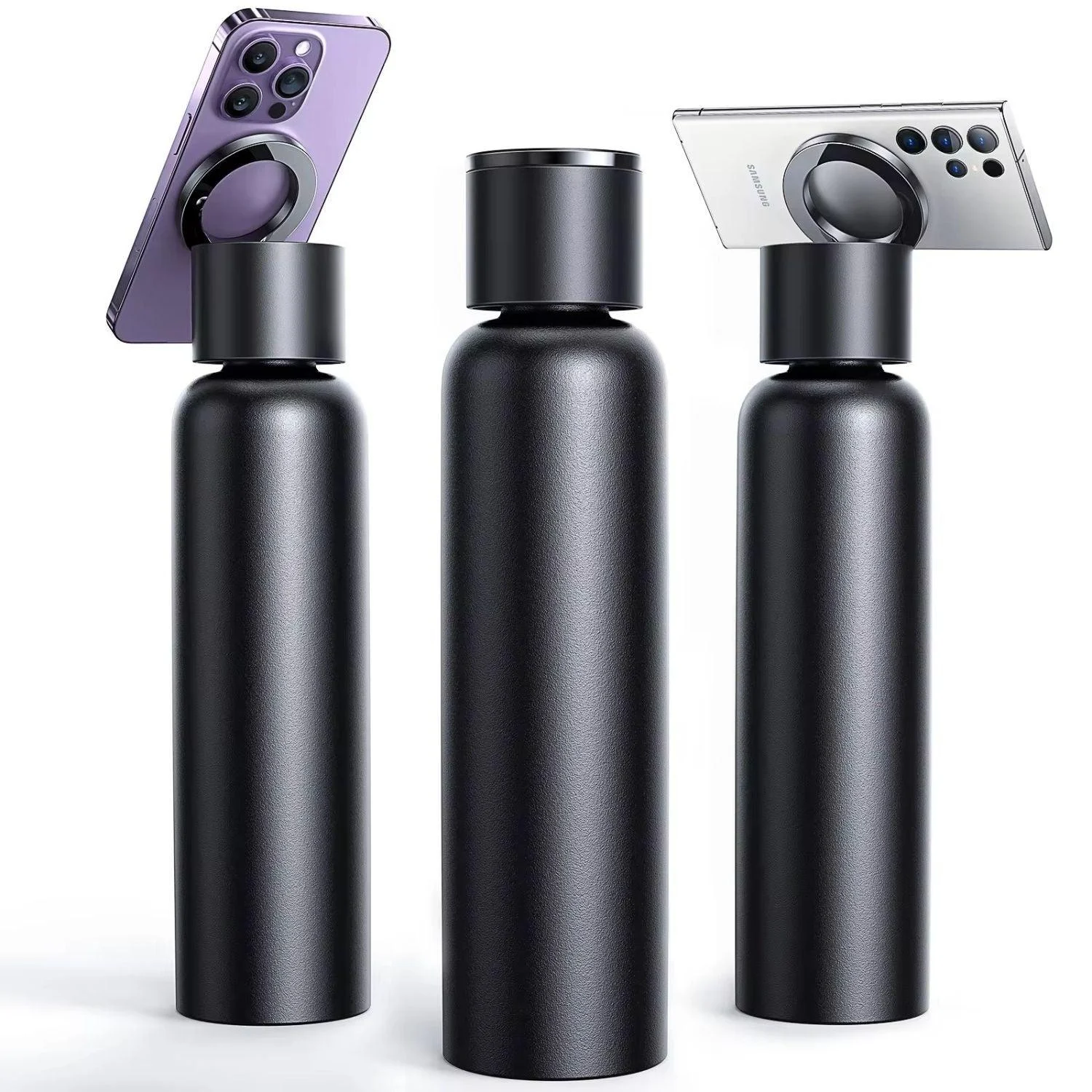 Magnetic Drinking Bottle with Phone Holder - Innovative and Convenient -  - #tag1#
