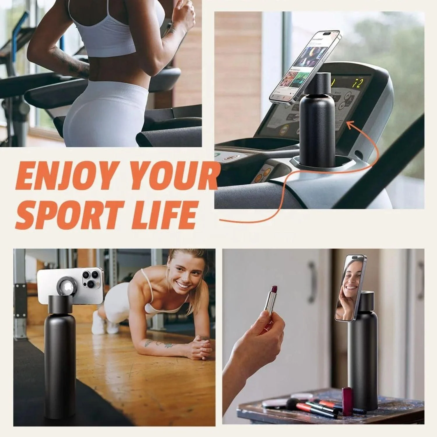 Magnetic Drinking Bottle with Phone Holder - Innovative and Convenient -  - #tag1#