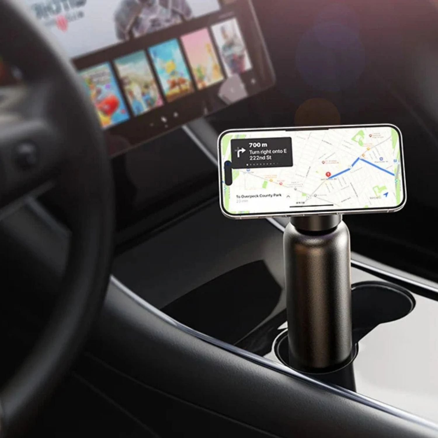 Magnetic Drinking Bottle with Phone Holder - Innovative and Convenient -  - #tag1#