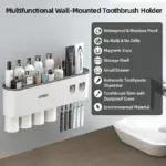 Magnetic Toothbrush Holder with Dispenser