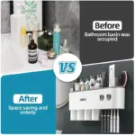 Magnetic Toothbrush Holder with Dispenser