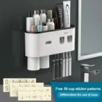 Magnetic Toothbrush Holder with Dispenser