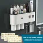 Magnetic Toothbrush Holder with Dispenser