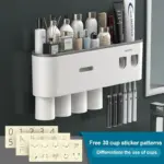 Magnetic Toothbrush Holder with Dispenser