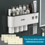 Magnetic Toothbrush Holder with Dispenser