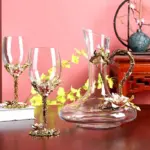 Maharaja Hand Blown Wine Goblets Decanter
