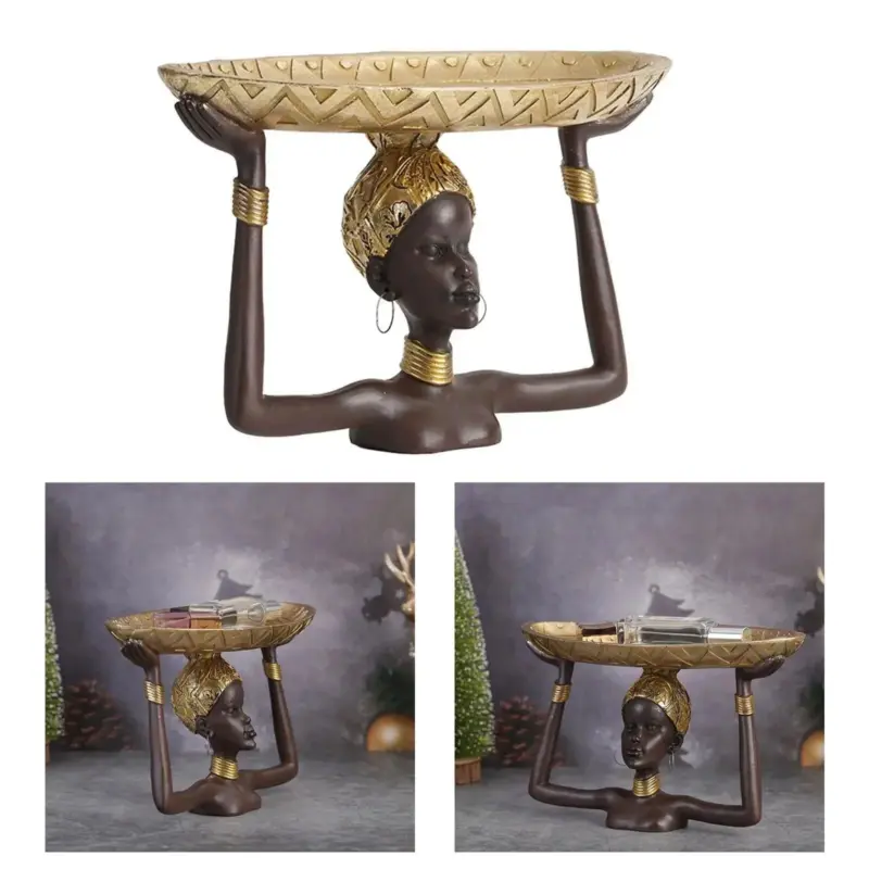 Mala African Statue Tray