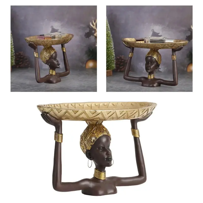 Mala African Statue Tray