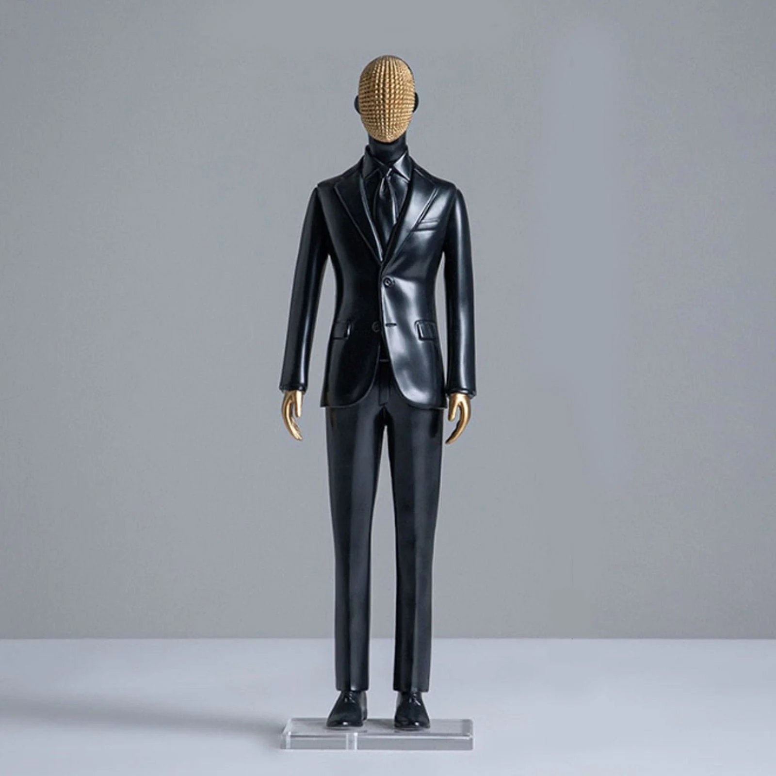 Male Model In Suit Hand-Carfted Statue -