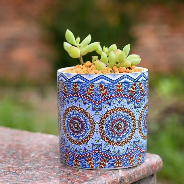 Mandala Succulent Ceramics Plant Flower Pot Classic Round Shape Planter Home Garden Office Decoration D98cc805 B40e 4e25 Bf24 968478c9599c