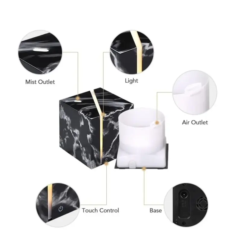 Marble Grain Ultrasonic Air Humidifier Essential Oil Aromatherapy Diffuser 200ml for Office Home Bedroom Living Room 22163da5 76ab 4c11 bf95 f6af7d92c518