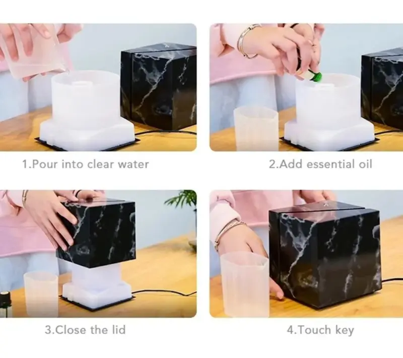 Marble Grain Ultrasonic Air Humidifier Essential Oil Aromatherapy Diffuser 200ml for Office Home Bedroom Living Room 61828373 d813 4909 ae2c 4f9abfb96ae9