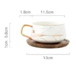 Marble Pattern Coffee Mug With Gold Inlay Decorfaure