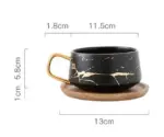 Marble Pattern Coffee Mug With Gold Inlay Decorfaure