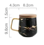 Marble Pattern Coffee Mug With Gold Inlay Decorfaure
