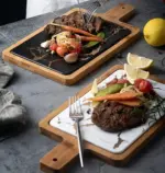 Marble Texture Platter With Gold Inlay Decorfaure