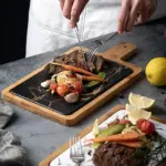 Marble Texture Platter With Gold Inlay Decorfaure