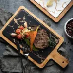 Marble Texture Platter With Gold Inlay Decorfaure