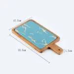 Marble Texture Platter With Gold Inlay Decorfaure