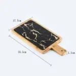Marble Texture Platter With Gold Inlay Decorfaure