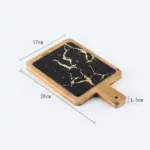 Marble Texture Platter With Gold Inlay Decorfaure
