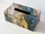 Marble Wooden Tissue Holder Decorfaure