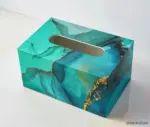 Marble Wooden Tissue Holder Decorfaure