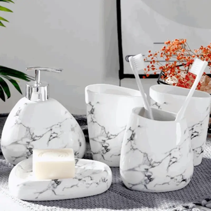 Marble Bliss 7 Piece Bathroom Set