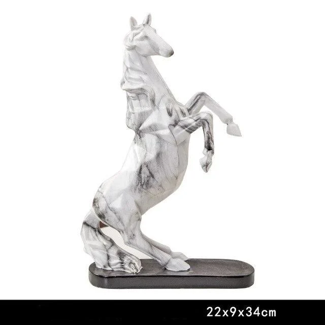 Marble Furious Horse Sculptures and Statues Figurine Resin Gifts -