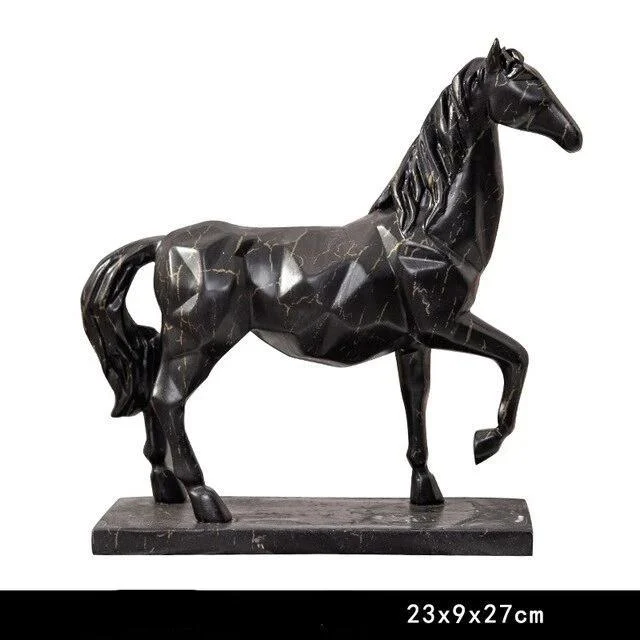 Marble Furious Horse Sculptures and Statues Figurine Resin Gifts -