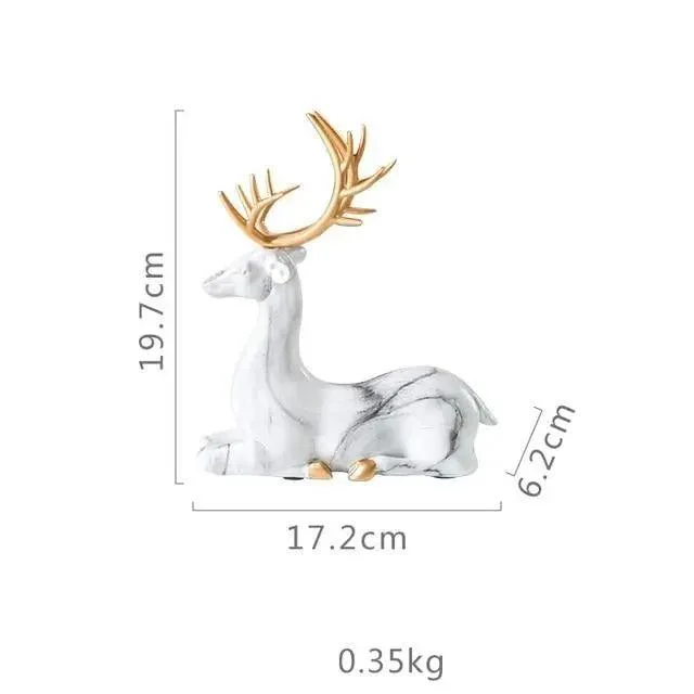 Marble Pattern Reindeer Figurines -