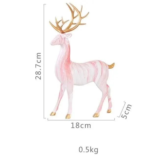 Marble Pattern Reindeer Figurines -