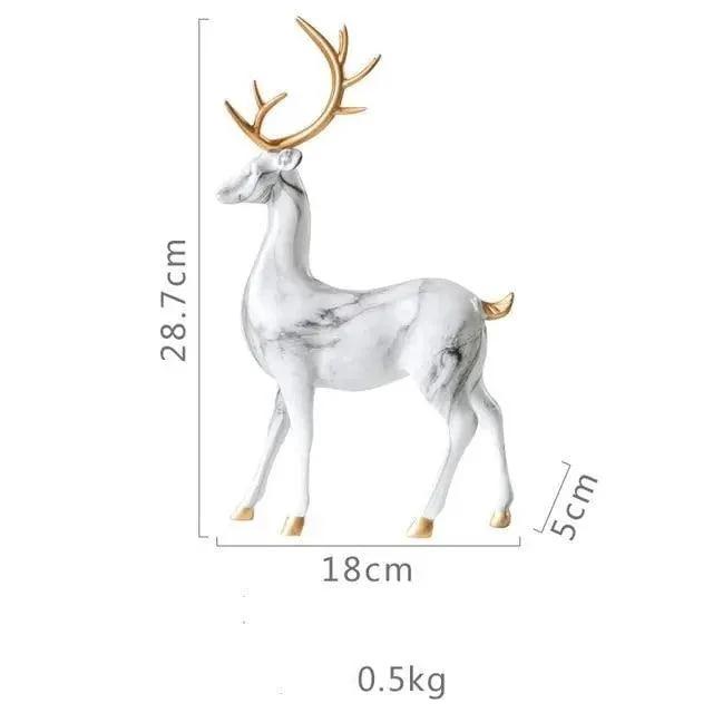 Marble Pattern Reindeer Figurines -