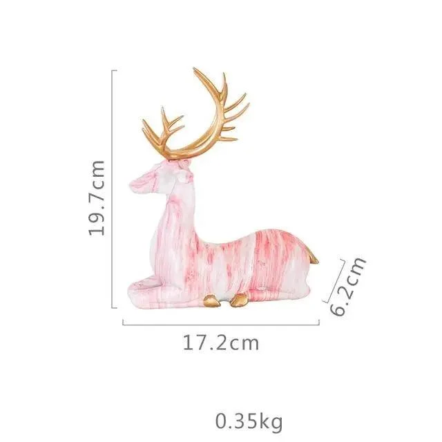 Marble Pattern Reindeer Figurines -