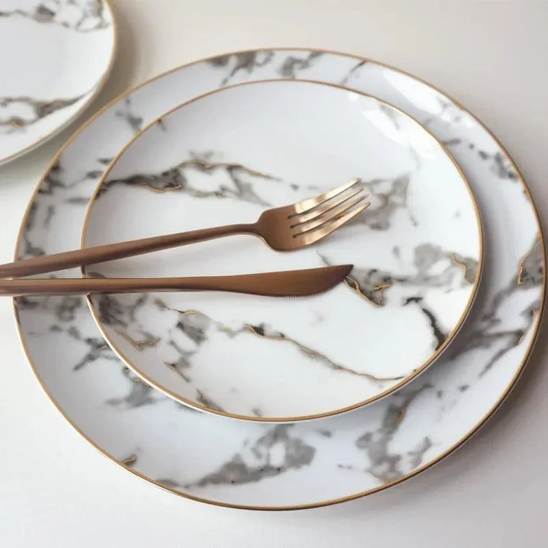 Marble Plate 2-Piece Set - 