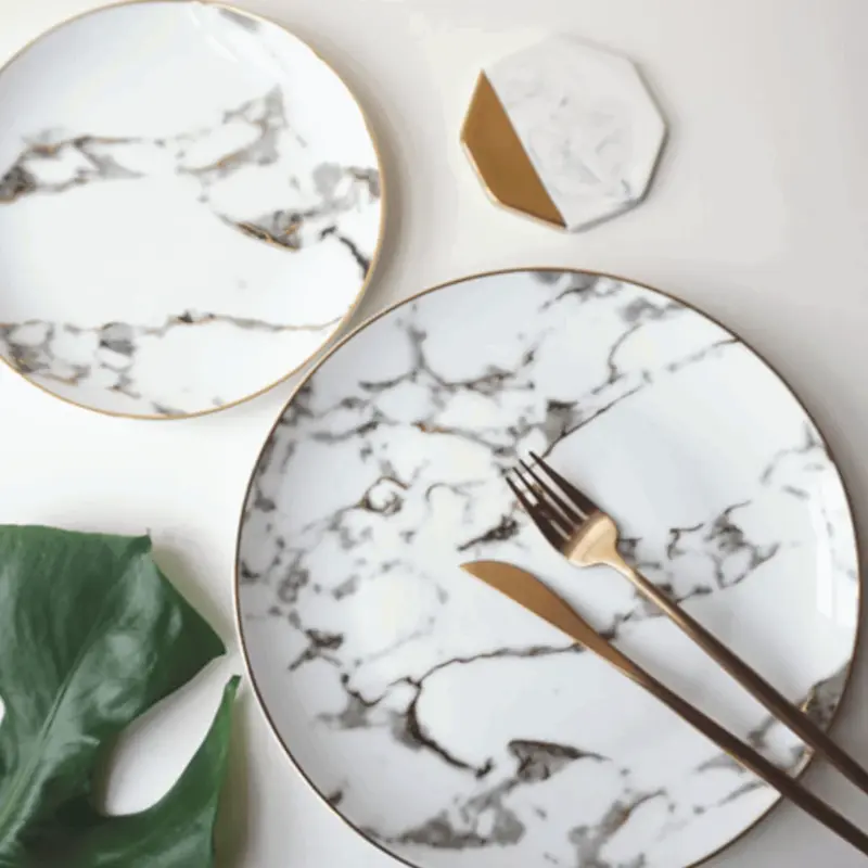 Marble Plate 2 Piece Set