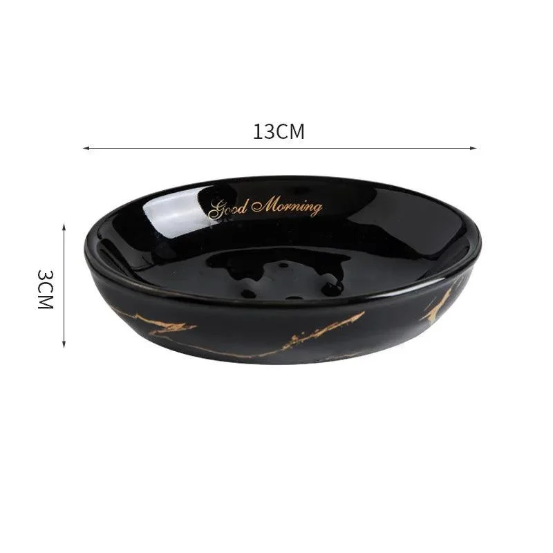 Marble Round Soap Rack: Light Luxury Kitchen & Bathroom Organizer -