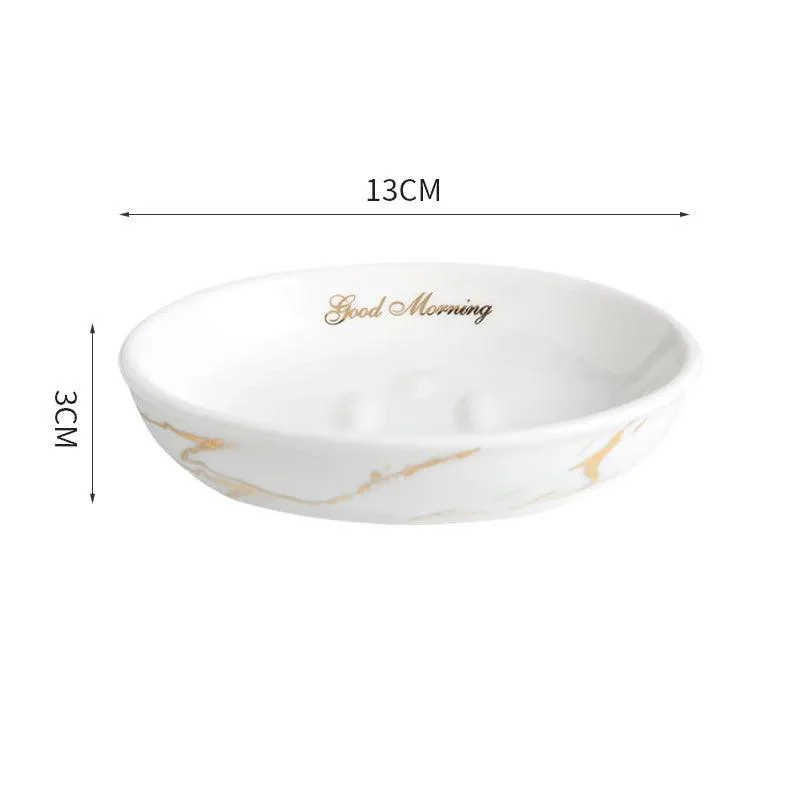 Marble Round Soap Rack: Light Luxury Kitchen & Bathroom Organizer -