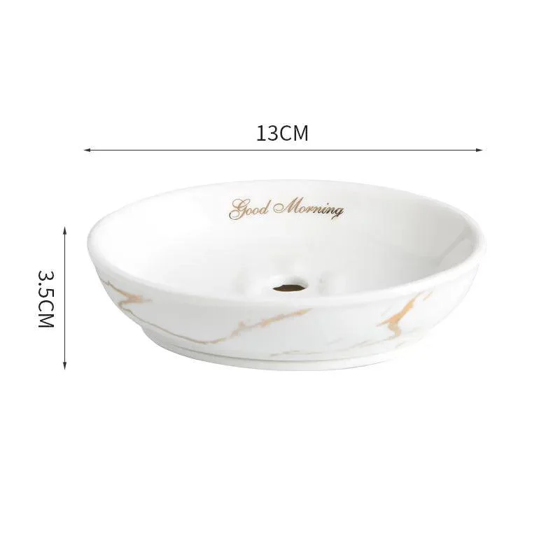 Marble Round Soap Rack: Light Luxury Kitchen & Bathroom Organizer -