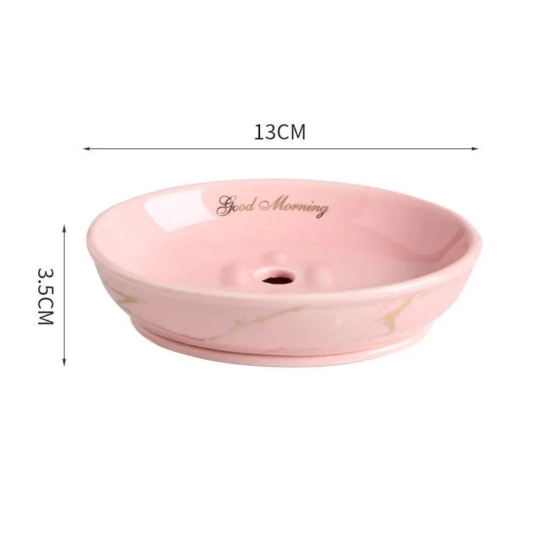 Marble Round Soap Rack: Light Luxury Kitchen & Bathroom Organizer -