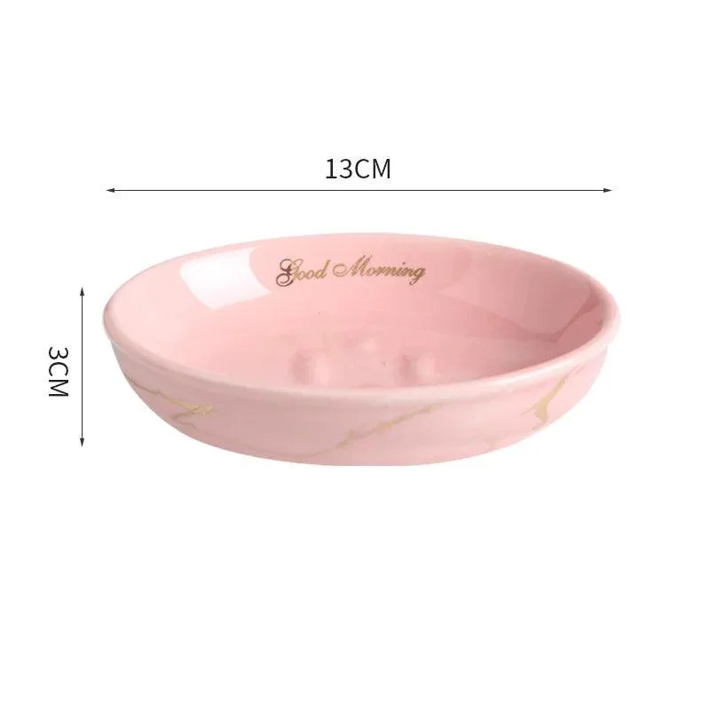 Marble Round Soap Rack: Light Luxury Kitchen & Bathroom Organizer -