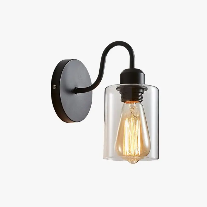 Marit RetroLEDWallLampBlack Homeko1