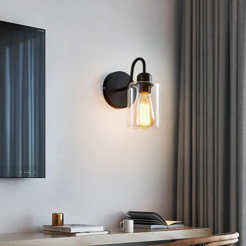 Marit RetroLEDWallLampBlack Homeko8